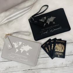 World Map Document Wallet / Clutch and Plane Token